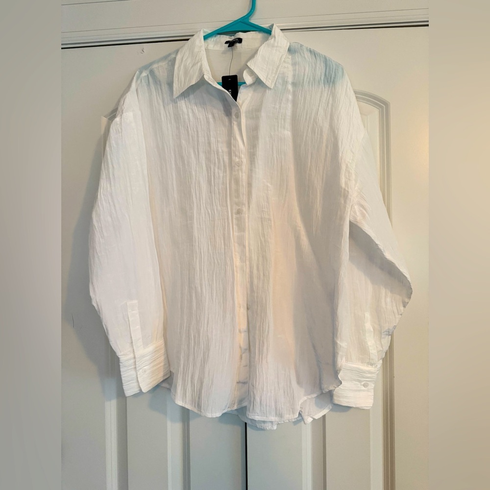 Express Crinkle Boyfriend Portofino Shirt